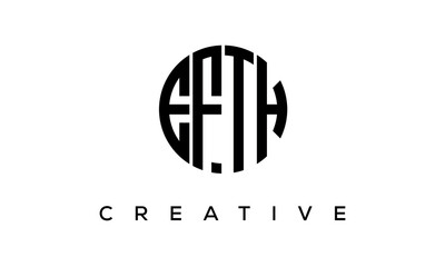 Letters EFTH creative circle logo design vector, 4 letters logo