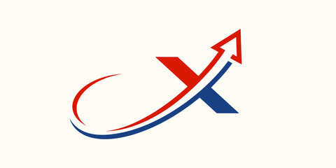 Arrow letter X logo design, creative letter mark suitable for company brand identity.