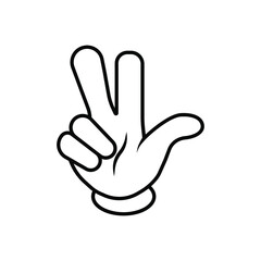 Cartoon hands gesture. Traditional cartoon white glove. Vector clip art illustration.Isolated on a blank background which can be edited and changed colors.