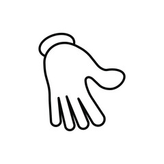 Cartoon hands gesture. Traditional cartoon white glove. Vector clip art illustration.Isolated on a blank background which can be edited and changed colors.