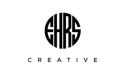Letters EHRS creative circle logo design vector, 4 letters logo