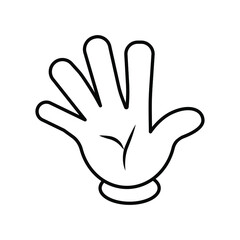Cartoon hands gesture. Traditional cartoon white glove. Vector clip art illustration.Isolated on a blank background which can be edited and changed colors.