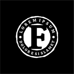 F initials circle stamp logo vector image