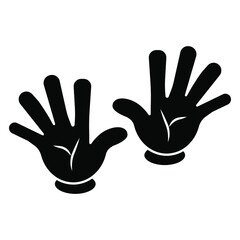 Cartoon hands gesture. Traditional cartoon white glove. Vector clip art illustration.Isolated on a blank background which can be edited and changed colors.