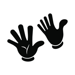 Cartoon hands gesture. Traditional cartoon white glove. Vector clip art illustration.Isolated on a blank background which can be edited and changed colors.