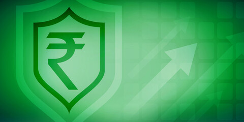 Rupee currency . 2D rendering illustration