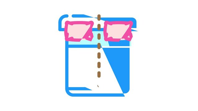 sleep on opposite sides of bed animated color icon sleep on opposite sides of bed sign. isolated on white background