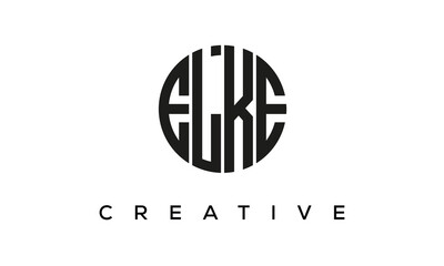 Letters ELKE creative circle logo design vector, 4 letters logo