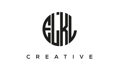 Letters ELKL creative circle logo design vector, 4 letters logo