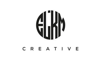 Letters ELKM creative circle logo design vector, 4 letters logo