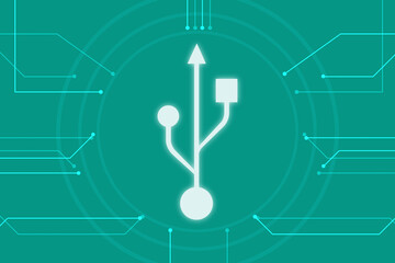 3d rendering USB icon 