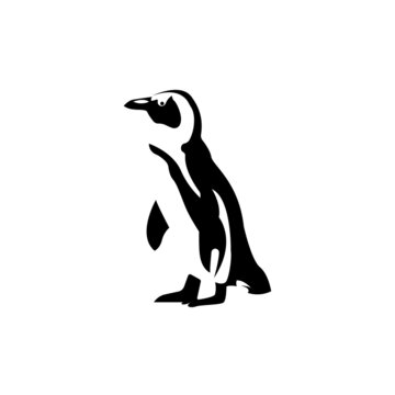 Penguin black silhouette icon. Animal symbol