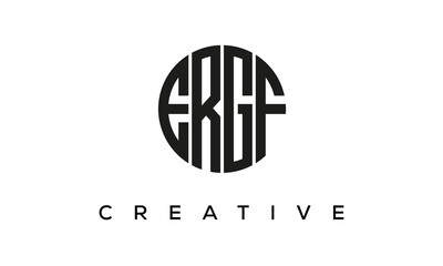 Letters ERGF creative circle logo design vector, 4 letters logo