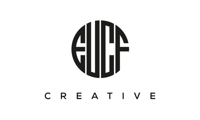 Letters EUCF creative circle logo design vector, 4 letters logo
