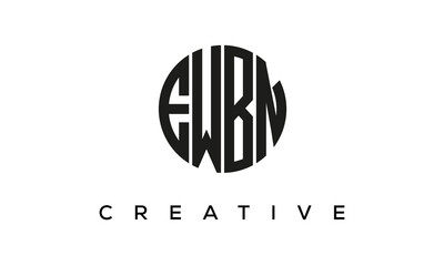 Letters EWBN creative circle logo design vector, 4 letters logo