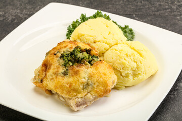 Roasted pangasius fillet with mashed potato