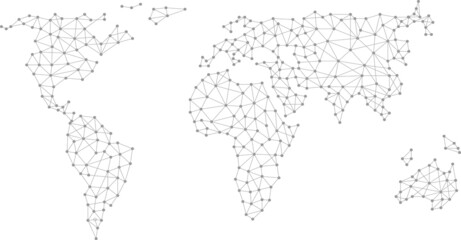 Fototapeta premium Abstract wireframe globe sphere, network connections with dots and lines 