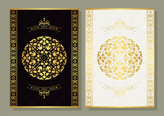 Luxury ornament greeting card vector template
