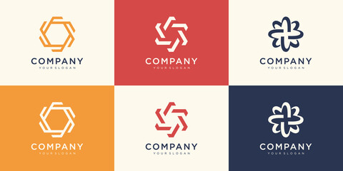 abstract Spinning Whirl Logo Template. use logo for technology digital, sport, community.