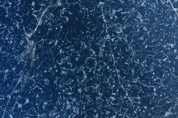 texture ice top view cracks transparent abstract background winter