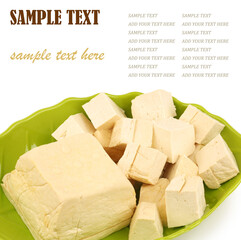 Tofu on white background 