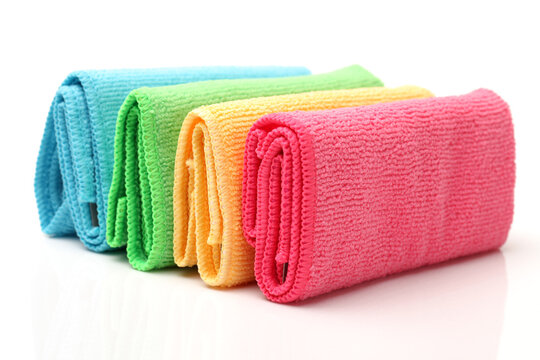 microfiber cleaning cloth on white background