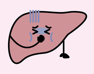 肝臓　キャラクター　二日酔い