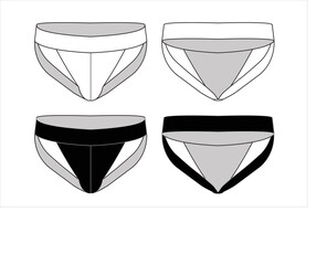 Men's jockstrap sketch and black color