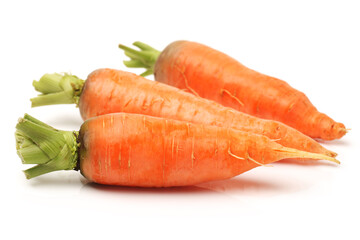 Fresh carrot on a white background