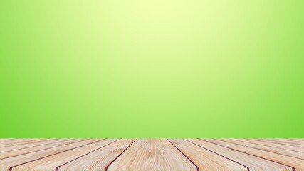 green wooden floor