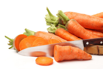 Carrot slices on white background 