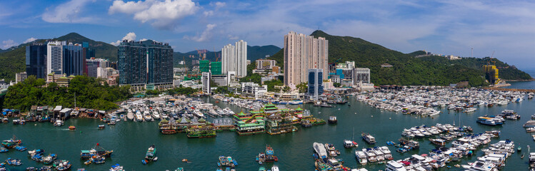 Fototapeta na wymiar Seaside residential of Hong Kong city