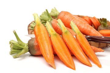 Carrot slices on white background 