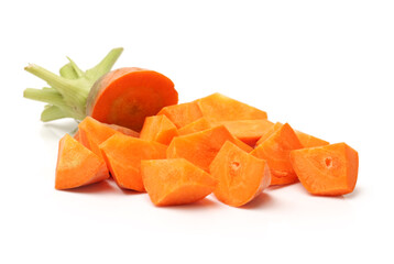 Carrot slices on white background 