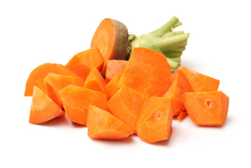 Carrot slices on white background 