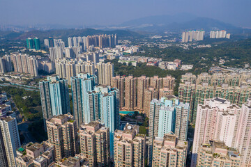 Obraz premium Aerial view of Hong Kong city