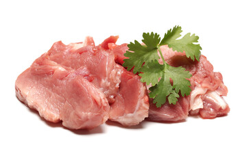 Fresh raw beef steak with rosemary isolated on white background