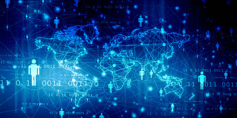 2d illustration world map abstract background