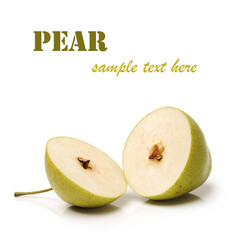 pears on a white background