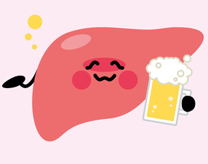 肝臓　キャラクター　泥酔