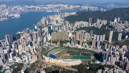Aerial view of Happy Valley area,Hong Kong
