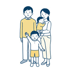 4人家族のイラスト