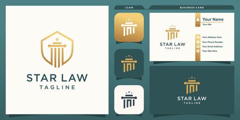 Law firm logo design for justice, law, lawyer Premium Vector