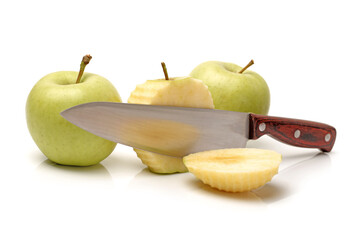 Green Apple on white background