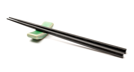 Chopsticks on a white background