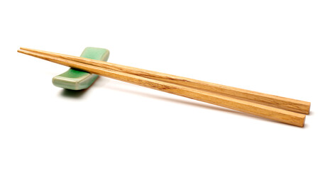 Chopsticks on a white background