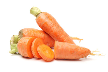 Fresh carrot on a white background
