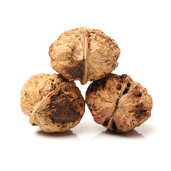 walnuts on a white background