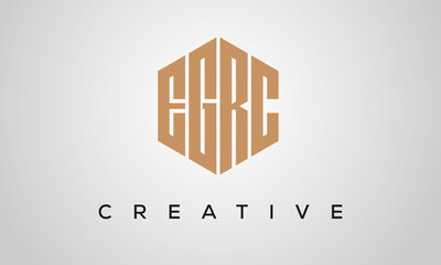 letters EGRC creative polygon hexagon logo victor template