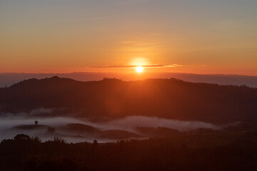 sunrise over the mountains
